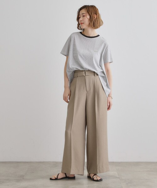 Lee（リー）の「【Lee×grove別注】HALF SLEEVE FLARE T-SHIRTS（Tシャツ/カットソー・レディース・オフホワイト/チャコールグレー/ホワイト系5・01/02）」の13枚目の写真