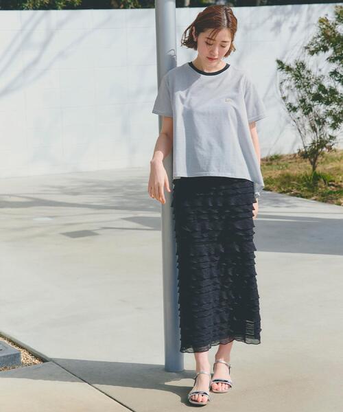 Lee（リー）の「【Lee×grove別注】HALF SLEEVE FLARE T-SHIRTS（Tシャツ/カットソー・レディース・オフホワイト/チャコールグレー/ホワイト系5・01/02）」の14枚目の写真