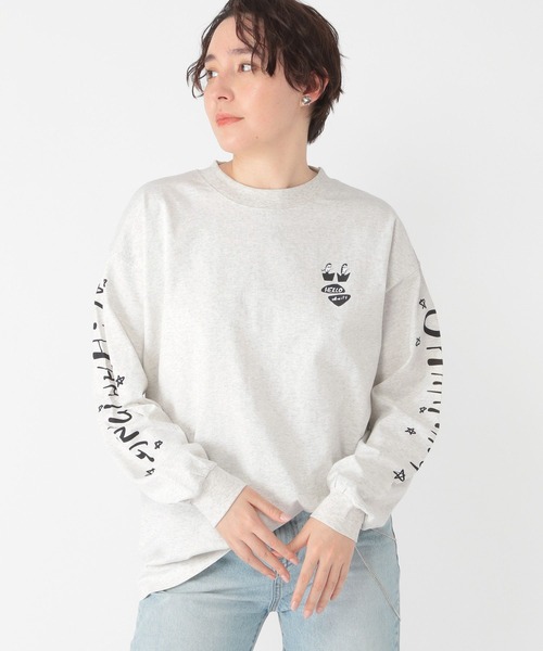 tシャツ 「daily CLIP×HELLOAYACHAN」袖プリントBIGロンT レディース daily CLIP×HELLOAYACHAN】袖プリントBIGロンT（Tシャツ