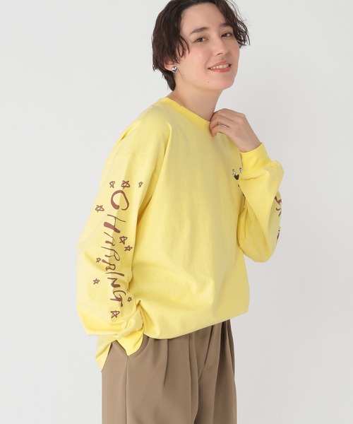 daily CLIP×HELLOAYACHAN】袖プリントBIGロンT（Tシャツ/カットソー