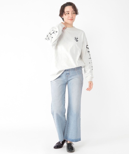 daily CLIP×HELLOAYACHAN】袖プリントBIGロンT（Tシャツ