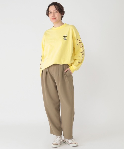 tシャツ 「daily CLIP×HELLOAYACHAN」袖プリントBIGロンT レディース daily CLIP×HELLOAYACHAN】袖プリントBIGロンT（Tシャツ