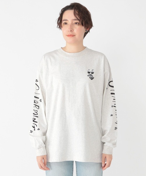 daily CLIP×HELLOAYACHAN】袖プリントBIGロンT（Tシャツ/カットソー
