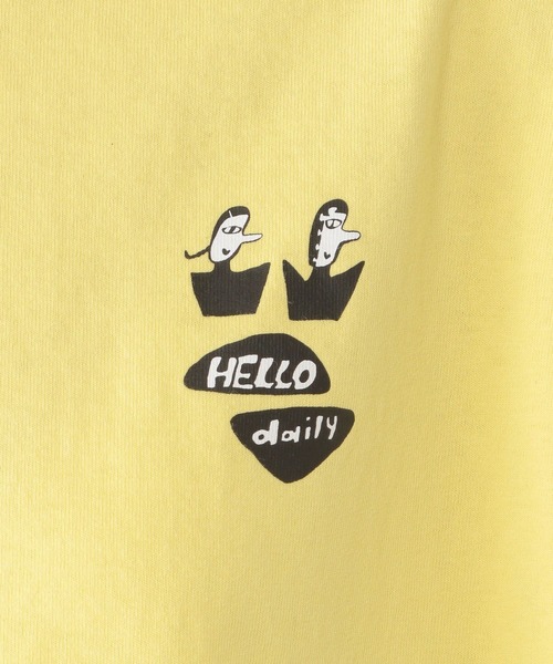 tシャツ 「daily CLIP×HELLOAYACHAN」袖プリントBIGロンT レディース daily CLIP×HELLOAYACHAN】袖プリントBIGロンT（Tシャツ