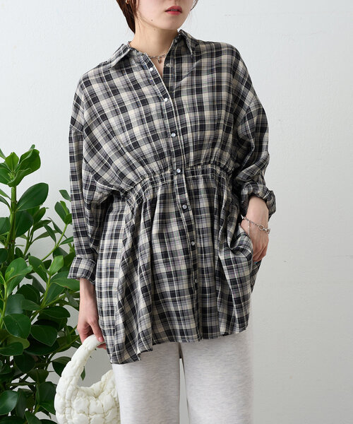 w closet（ダブルクローゼット）の「シアーチェックウエスタンシャツ