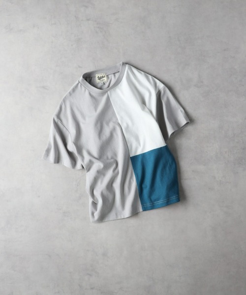 Right-on（ライトオン）の「【Refurbish】切り替えＴシャツ（Tシャツ/カットソー・キッズ・ブルー/ホワイト/ブラック/グレー・140/150/160/130）」の3枚目の写真