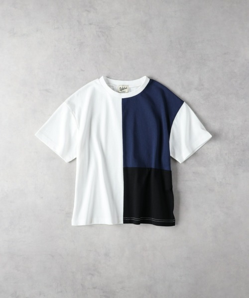 Right-on（ライトオン）の「【Refurbish】切り替えＴシャツ（Tシャツ/カットソー・キッズ・ブルー/ホワイト/ブラック/グレー・140/150/160/130）」の5枚目の写真