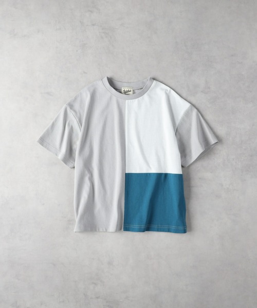 Right-on（ライトオン）の「【Refurbish】切り替えＴシャツ（Tシャツ/カットソー・キッズ・ブルー/ホワイト/ブラック/グレー・140/150/160/130）」の7枚目の写真