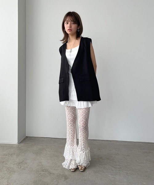 Jewelobe(ジュエローブ)の「フリルヘムレースパンツ(その他パンツ・レディース・ホワイト/ブラック・FREE)」の9枚目の写真