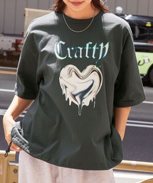 MONO-MART | メタリックデザインロゴプリント ドロスト半袖Ｔシャツ(Tシャツ/カットソー)