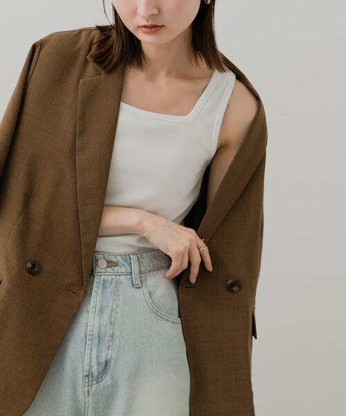 SENSE OF PLACE by URBAN RESEARCH(センスオブプレイスバイアーバンリサーチ)の「2WAYタンクトップ(タンクトップ・レディース・ライトベージュ/オフホワイト/ブラック・ONE)」の9枚目の写真