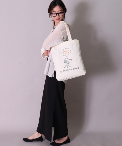 PEANUTS（ピーナッツ）の「(ACT)【PEANUTS】刺繍 トートバッグ（トートバッグ・レディース・アイボリー系1/アイボリー系2/アイボリー系3・ONE SIZE）」の8枚目の写真