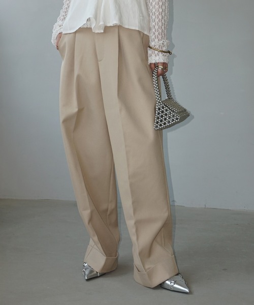 ダブルカフス ワイドチノスラックス chw25s059-ファッション通販サイト