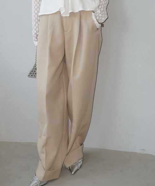 ダブルカフス ワイドチノスラックス chw25s059-ファッション通販