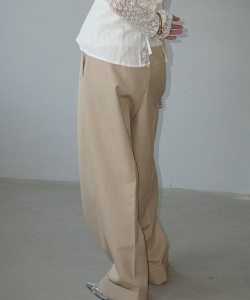 ダブルカフス ワイドチノスラックス chw25s059-ファッション通販サイト