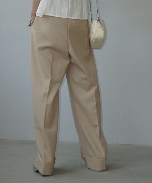 ダブルカフス ワイドチノスラックス chw25s059-ファッション通販