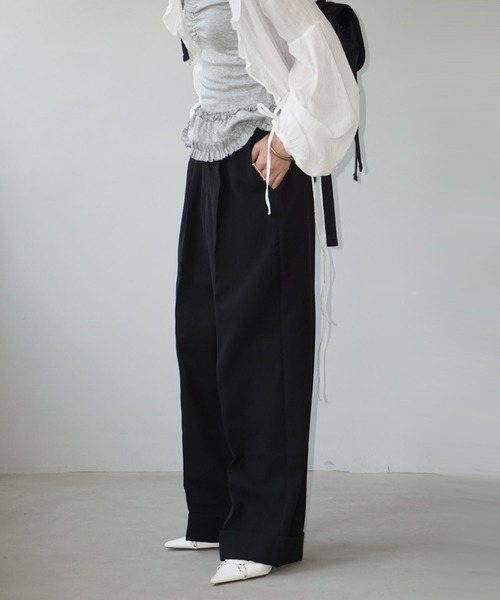 ダブルカフス ワイドチノスラックス chw25s059-ファッション通販サイト