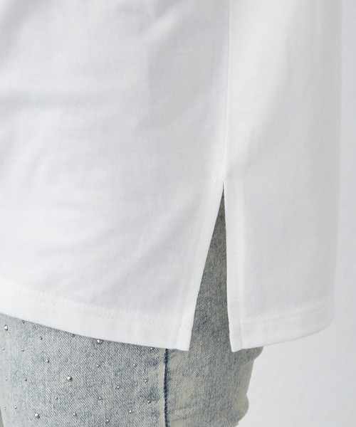 continuer de NICE CLAUP（コンティニューデナイスクラップ）の「メガネ犬半袖Ｔ（Tシャツ/カットソー・レディース・オフホワイト/スミクロ/オートミール・FREE）」の6枚目の写真