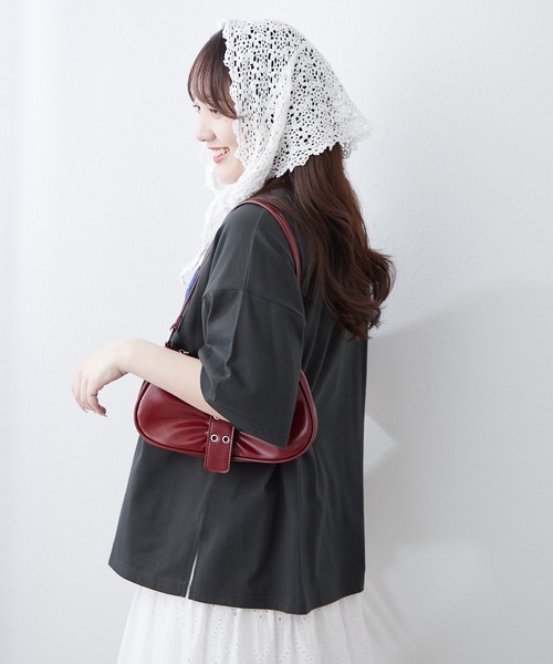 continuer de NICE CLAUP（コンティニューデナイスクラップ）の「メガネ犬半袖Ｔ（Tシャツ/カットソー・レディース・オフホワイト/スミクロ/オートミール・FREE）」の16枚目の写真