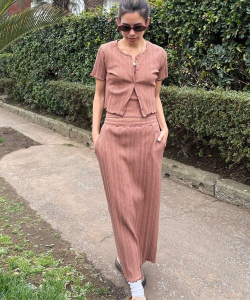 ROXY(ロキシー)の「MIXTURE SKIRT/ロキシーウエストゴムリブスカート(スカート・レディース・ベージュ/ホワイト・SMALL/MEDIUM/LARGE)」の22枚目の写真