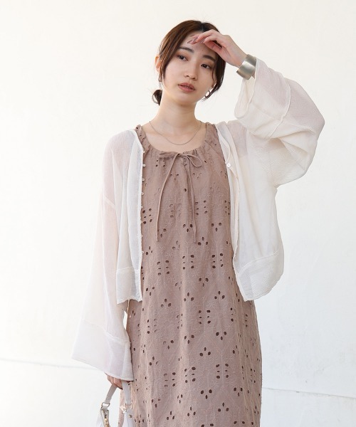 Bab(バブ)の「【S・Mサイズ展開】コットン刺繍ワンピース(ワンピース・レディース・ブラック/モカ/アイボリー・S/M)」の15枚目の写真