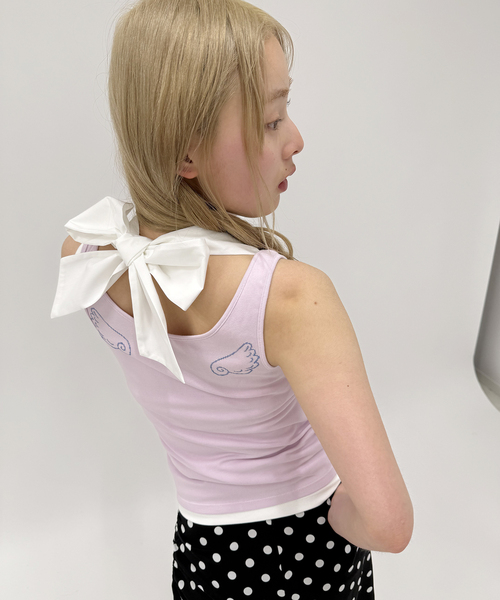 Oriens JOURNAL STANDARD（オリエンス ジャーナルスタンダード）の「【Mika.I×Oriens】プリントタンクトップ（タンクトップ・レディース・ホワイト/ブルー系その他/ピンク・FREE）」の16枚目の写真