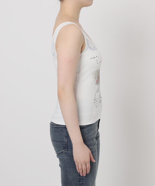 Oriens JOURNAL STANDARD（オリエンス ジャーナルスタンダード）の「【Mika.I×Oriens】プリントタンクトップ（タンクトップ・レディース・ホワイト/ブルー系その他/ピンク・FREE）」の12枚目の写真