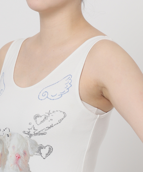 Oriens JOURNAL STANDARD（オリエンス ジャーナルスタンダード）の「【Mika.I×Oriens】プリントタンクトップ（タンクトップ・レディース・ホワイト/ブルー系その他/ピンク・FREE）」の11枚目の写真