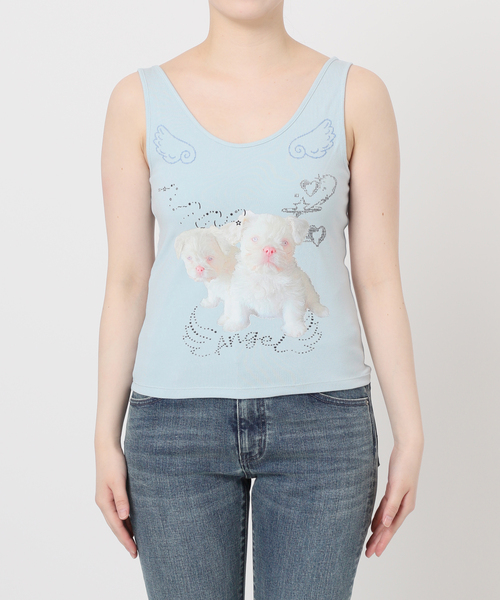 Oriens JOURNAL STANDARD（オリエンス ジャーナルスタンダード）の「【Mika.I×Oriens】プリントタンクトップ（タンクトップ・レディース・ホワイト/ブルー系その他/ピンク・FREE）」の7枚目の写真