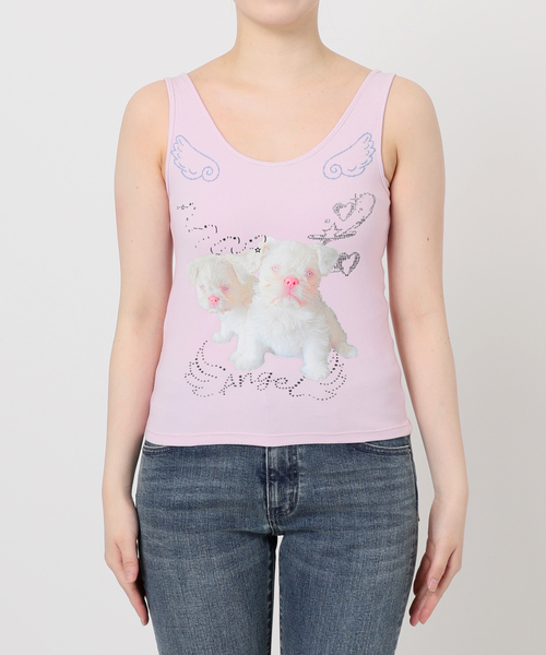 Oriens JOURNAL STANDARD（オリエンス ジャーナルスタンダード）の「【Mika.I×Oriens】プリントタンクトップ（タンクトップ・レディース・ホワイト/ブルー系その他/ピンク・FREE）」の5枚目の写真