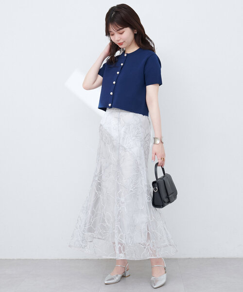 natural couture（ナチュラルクチュール）の「ミラノリブデザイン釦半袖カーディガン（カーディガン/ボレロ・レディース・ネイビー/ピンク系その他/レッド/オフホワイト/ブルー・FREE）」の14枚目の写真