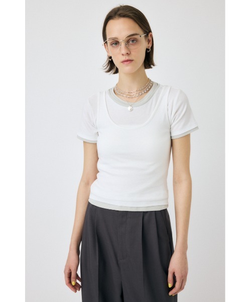 レイヤード　Tシャツ　The Layered　カットソー WHYTO.｜レイヤードセットTシャツ LAYERED SET TEE WHT【2枚セット