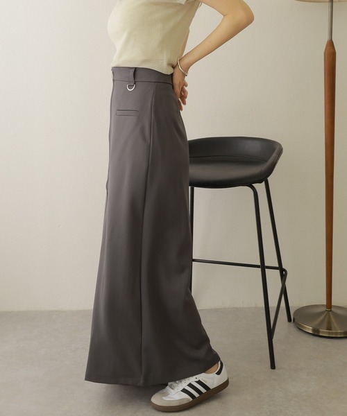 LAULEN(ローレン)の「front zip slit long skirt /フロント ジップ スリット ロング スカート(スカート・レディース・ブラック/グレー・M/S)」の10枚目の写真