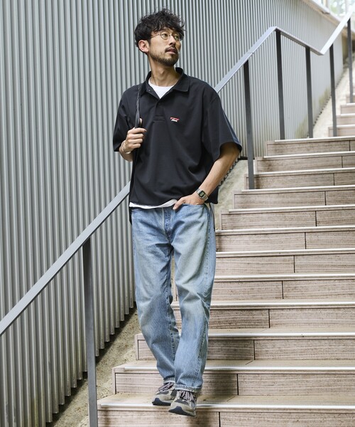 NANGA（ナンガ）の「NANGA/ナンガ 別注 neo-PRO スピンドル ワンポイントロゴポロシャツ/日本製/遮熱/UVカット/吸水速乾/リラックスフィット（Tシャツ/カットソー・メンズ・チャコールグレー/ブラック/ホワイト・MEDIUM/LARGE/X-LARGE）」の8枚目の写真