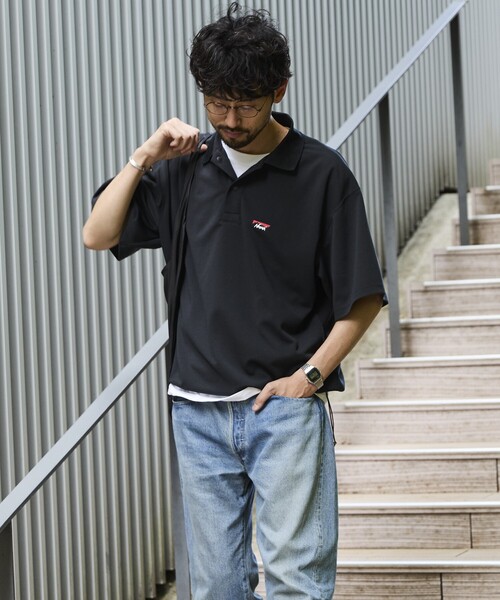 NANGA（ナンガ）の「NANGA/ナンガ 別注 neo-PRO スピンドル ワンポイントロゴポロシャツ/日本製/遮熱/UVカット/吸水速乾/リラックスフィット（Tシャツ/カットソー・メンズ・チャコールグレー/ブラック/ホワイト・MEDIUM/LARGE/X-LARGE）」の7枚目の写真