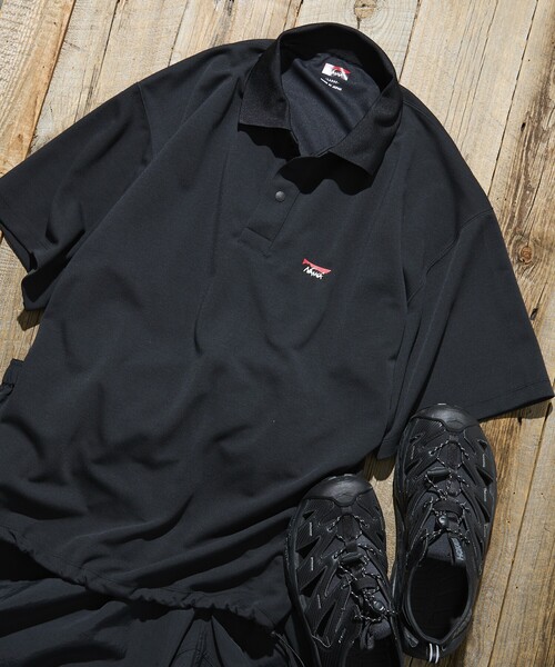 NANGA（ナンガ）の「NANGA/ナンガ 別注 neo-PRO スピンドル ワンポイントロゴポロシャツ/日本製/遮熱/UVカット/吸水速乾/リラックスフィット（Tシャツ/カットソー・メンズ・チャコールグレー/ブラック/ホワイト・MEDIUM/LARGE/X-LARGE）」の14枚目の写真