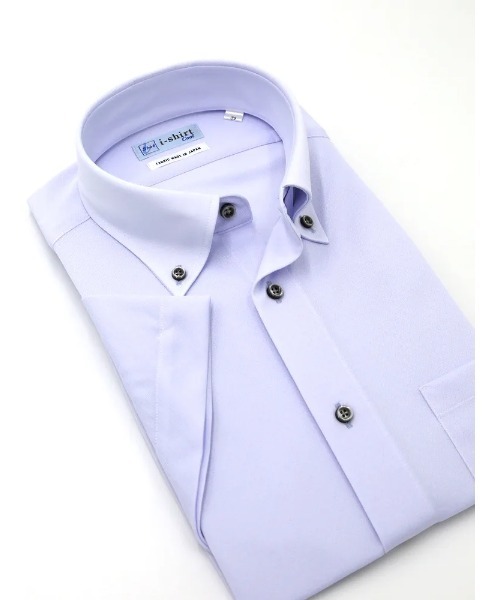 HARUYAMA(ハルヤマ)の「WEB限定【完全ノーアイロン】半袖 アイシャツ ボタンダウン ストレッチ 織柄 i-shirt(ビジネスシャツ・メンズ・ホワイト/サックスブルー・S/M/L/LL/3L)」の6枚目の写真