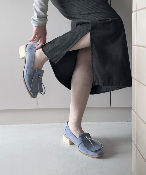 セール】suede flap loafer / スウェード フラップ ローファー