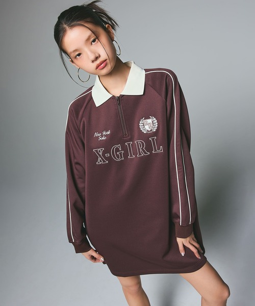 HALF ZIP JERSEY DRESS（ワンピース）｜X-girl（エックスガール）の