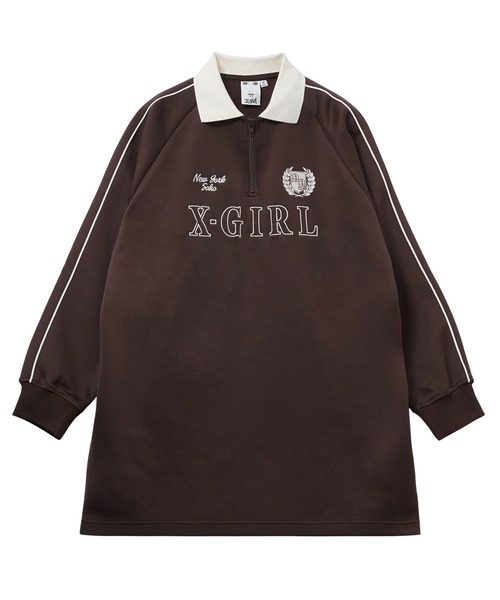 X-girl(エックスガール)の「HALF ZIP JERSEY DRESS(ワンピース・レディース・ブラック/ブラウン・S/M)」の9枚目の写真
