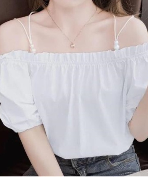 BLANC FICELLE（ブランフィセル）の「キャミソール　半袖シャツ（シャツ/ブラウス・レディース・ホワイト/オレンジ/ブラック/ブルー・L/XL/M）」の17枚目の写真