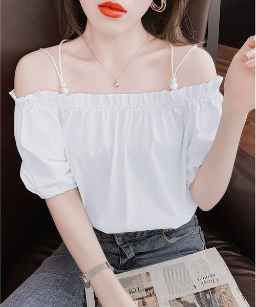 BLANC FICELLE（ブランフィセル）の「キャミソール　半袖シャツ（シャツ/ブラウス・レディース・ホワイト/オレンジ/ブラック/ブルー・L/XL/M）」の19枚目の写真