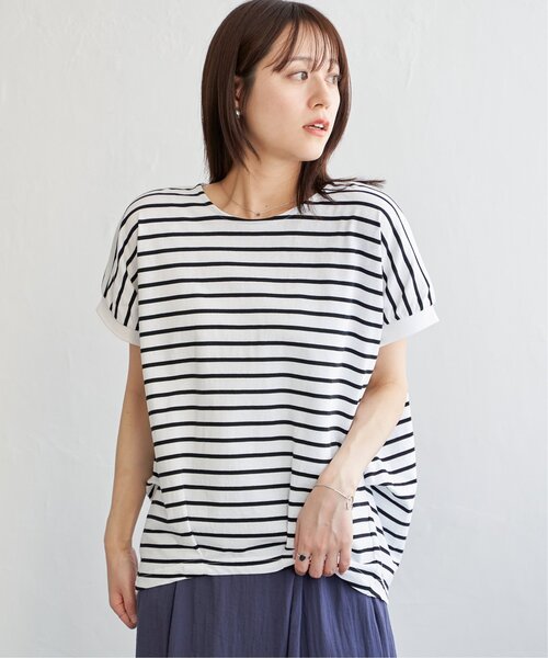 ikka（イッカ）の「【プチプラ1990円（税抜）】冷感ドルマンタックプルオーバー【親子コーデ】（Tシャツ/カットソー・レディース・ベージュ/グリーン/ブラック/オフホワイト/オレンジ・M/L/S）」の7枚目の写真