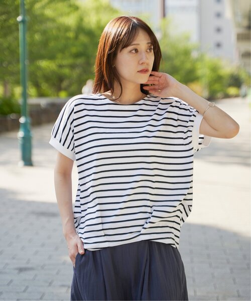 ikka（イッカ）の「【プチプラ1990円（税抜）】冷感ドルマンタックプルオーバー【親子コーデ】（Tシャツ/カットソー・レディース・ベージュ/グリーン/ブラック/オフホワイト/オレンジ・M/L/S）」の12枚目の写真