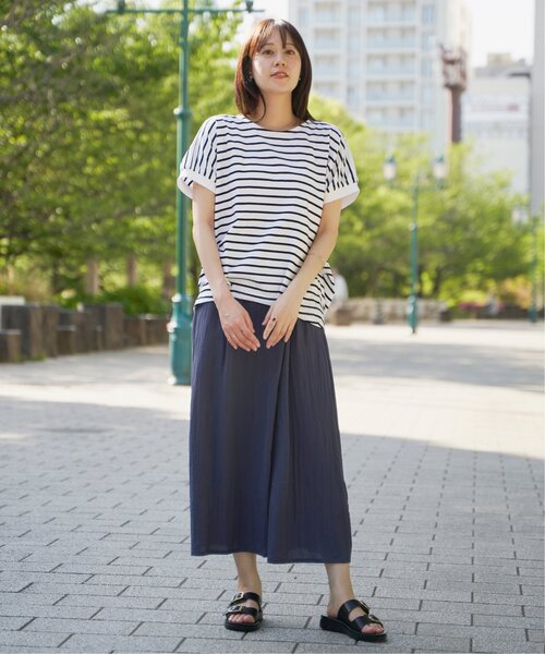 ikka（イッカ）の「【プチプラ1990円（税抜）】冷感ドルマンタックプルオーバー【親子コーデ】（Tシャツ/カットソー・レディース・ベージュ/グリーン/ブラック/オフホワイト/オレンジ・M/L/S）」の14枚目の写真