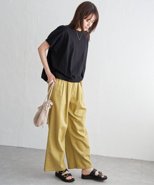 ikka（イッカ）の「【プチプラ1990円（税抜）】冷感ドルマンタックプルオーバー【親子コーデ】（Tシャツ/カットソー・レディース・ベージュ/グリーン/ブラック/オフホワイト/オレンジ・M/L/S）」の16枚目の写真