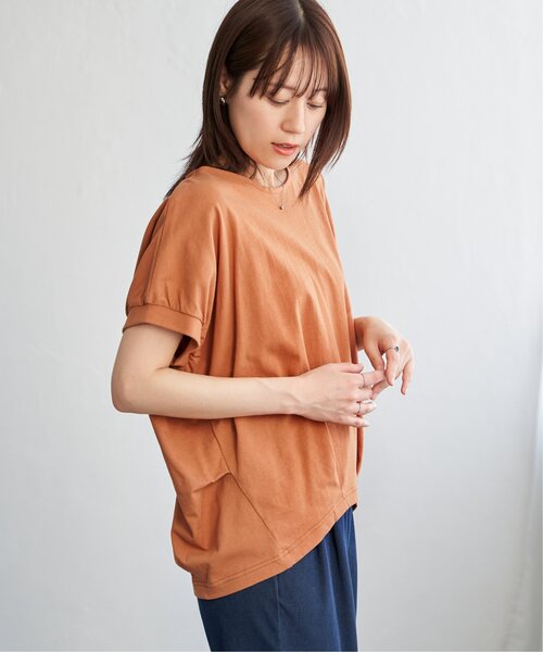ikka（イッカ）の「【プチプラ1990円（税抜）】冷感ドルマンタックプルオーバー【親子コーデ】（Tシャツ/カットソー・レディース・ベージュ/グリーン/ブラック/オフホワイト/オレンジ・M/L/S）」の18枚目の写真