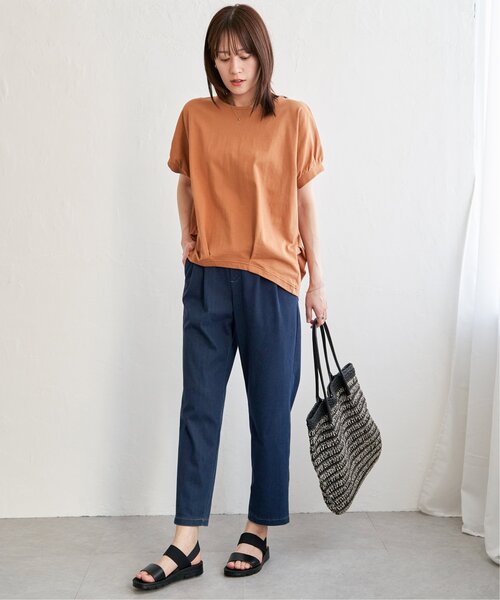 ikka（イッカ）の「【プチプラ1990円（税抜）】冷感ドルマンタックプルオーバー【親子コーデ】（Tシャツ/カットソー・レディース・ベージュ/グリーン/ブラック/オフホワイト/オレンジ・M/L/S）」の20枚目の写真