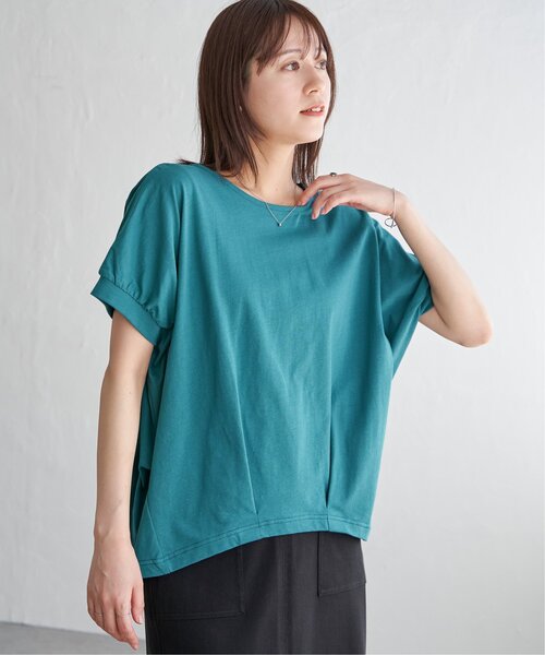 ikka（イッカ）の「【プチプラ1990円（税抜）】冷感ドルマンタックプルオーバー【親子コーデ】（Tシャツ/カットソー・レディース・ベージュ/グリーン/ブラック/オフホワイト/オレンジ・M/L/S）」の21枚目の写真