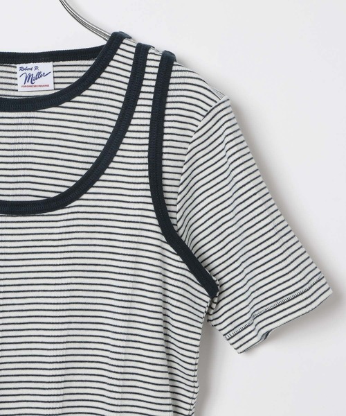 MILLER（ミラー）の「【MILLER(ミラー)】別注2PレイヤードT（Tシャツ/カットソー・レディース・オフホワイト/ブラウン・FREE）」の9枚目の写真